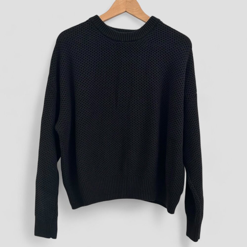 Mango Black Pullover Sweater, Small, Relaxed & Boxy